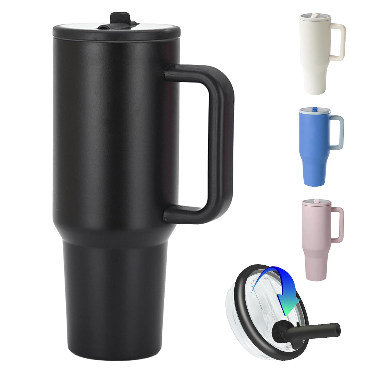 Thermobecher 1,2L Mit Strohhalm - 12h Heiß, 24h Kalt, Auslaufsicher & BPA-frei