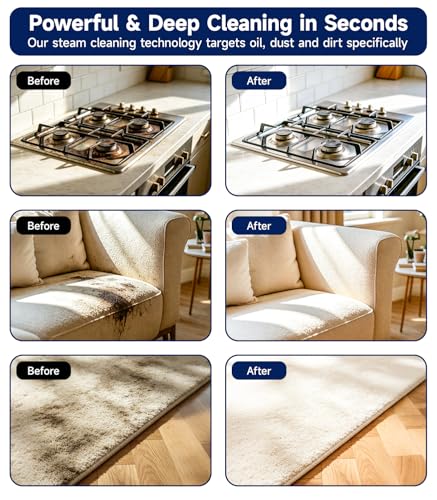 Image of Handheld Steam Cleaner, 1.7L Tank, 6-Level Adjustable,15s Heat-Up Portable Steamer for Cleaning, 1500W High Pressure Steamer, 15Pcs Accessories Steam Cleaner for Home Kitchen Grease Car Detailing