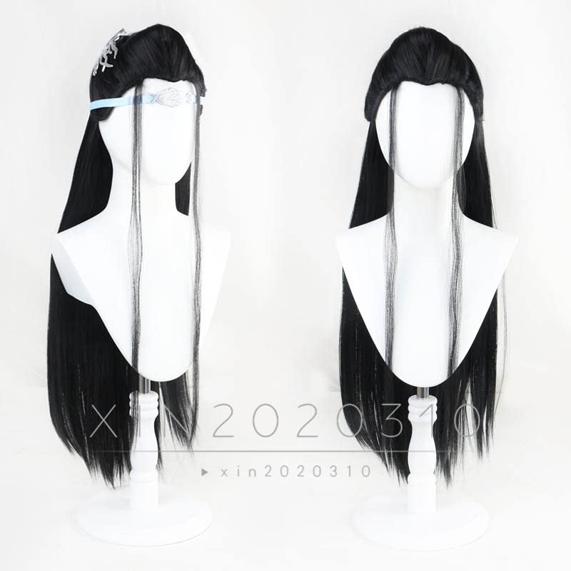 Amazon.co.jp: 魔道祖師 陳情令 藍忘機 藍湛 コスプレウィッグ+髪飾り+ 