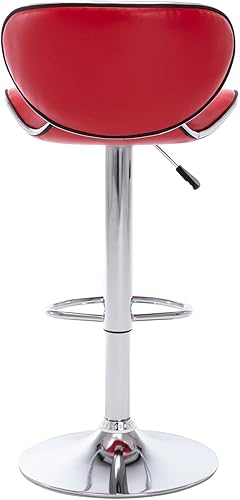 Miniatura 9 de Vogue Furniture Direct Taburetes de bar ajustables de piel sintética, modernos taburetes de bar giratorios con respaldo, sillas de altura de