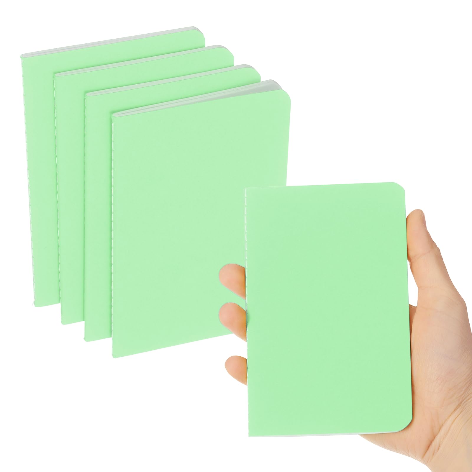 PATIKIL 6 Pack A6 Notebook, A6 Journal Mini Notebook Pocket Kraft Memo Notepads Lined Sketchbook Small 3.5x5.5 Inch 30 Sheets for Men Women Office Supplies Purse Travelers, Light Green