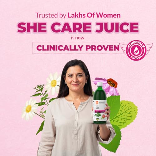 Image of KRISHNA'S HERBAL & AYURVEDA Women's She Care Juice Infused With 5 Herbs for Hormonal Balance, Period Pain Relief, Hair & Skin Health, Clinically Proven - 1000 ml Each (Pack of 4)