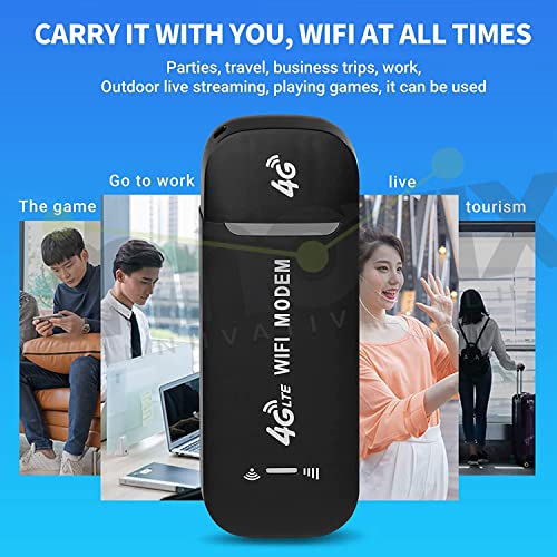Image of 4G Wireless Dongle with All Sim Support, High Speed 4G WiFi Dongle | 4G Data Card Portable WiFi Hotspot with 150 Mbps Single Band Premium Chipset (4g Dongle Connects Up to 10 Devices)