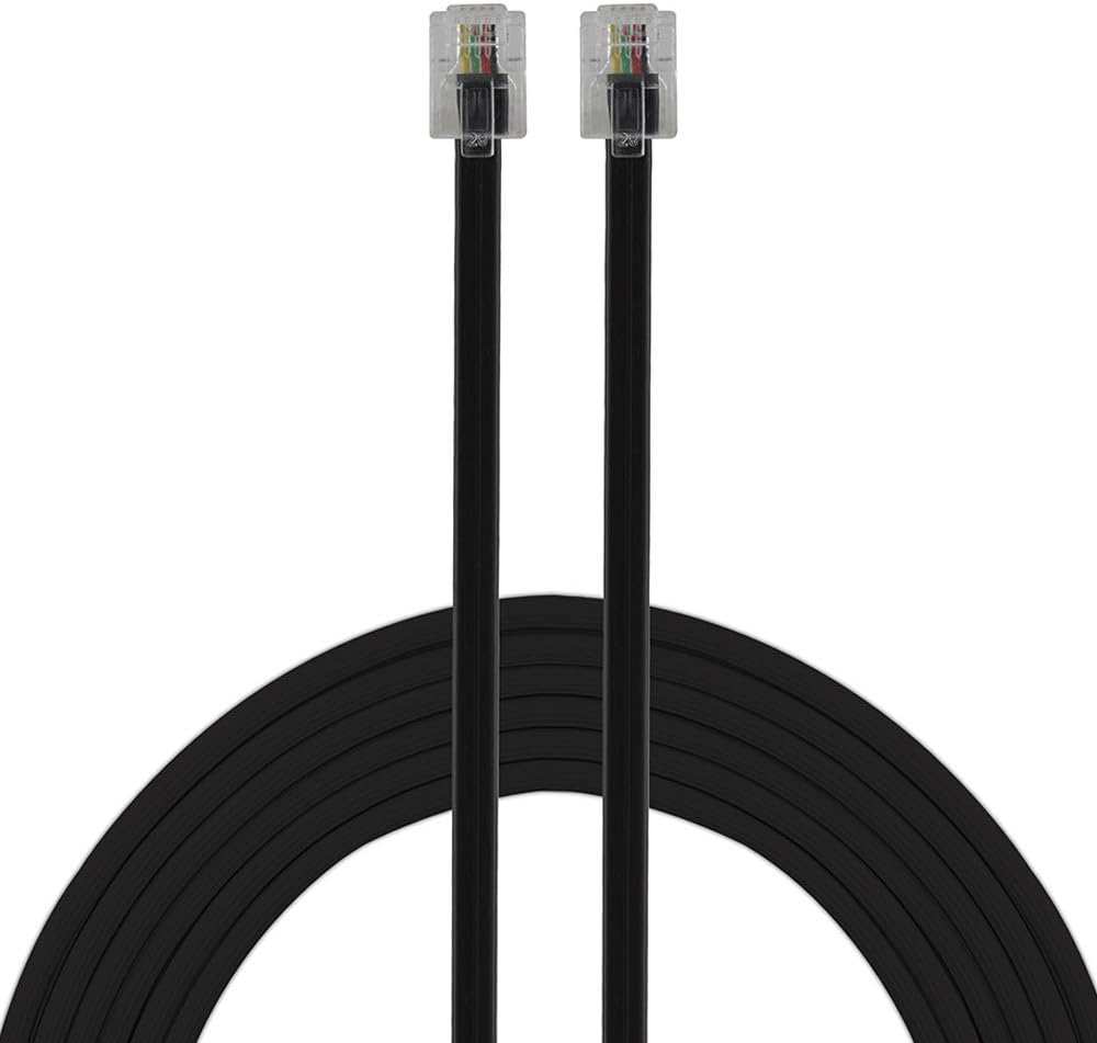 Power Gear Telephone Line Cord, 15 Feet, Phone Cord, Modular Jack Ends, Works for Phone, Modem or Fax Machine, for Use in Home or Office, Black, 76579 : Everything Else
