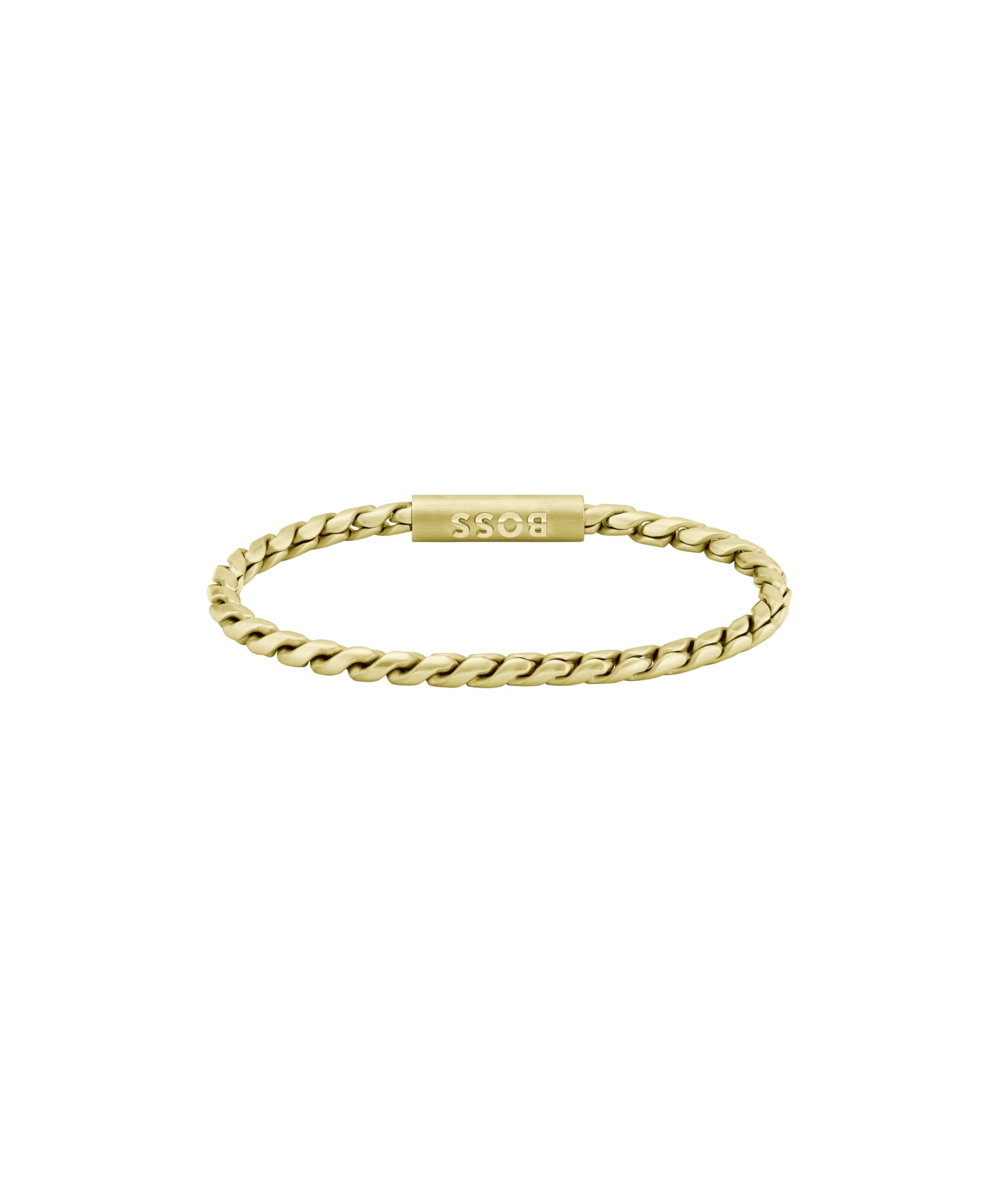 BOSS Jewelry Bracelet en Chaîne pour Homme Collection DORAN en Acier Inoxydable avec une Plaque Gravée