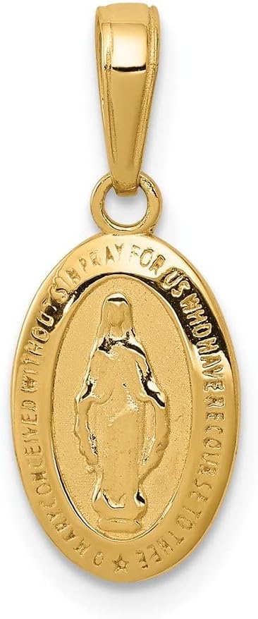 Diamond2Deal 14k Gold Miraculous Medal Charm