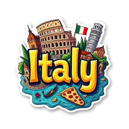 Image of Zesta Wooden Fridge Magnets Set | Refrigerator Decor Magnets for Kitchen | India Souvenir Fridge Magnet Collection | Wooden Magnet for Fridge Door Decoration (Italy)