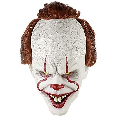 Lelestar Stephen King's It Mask, Pennywise Scary Clown Latex Mask, Horror Joker Mask Clown Mask Halloween Cosplay Costume Props Cover