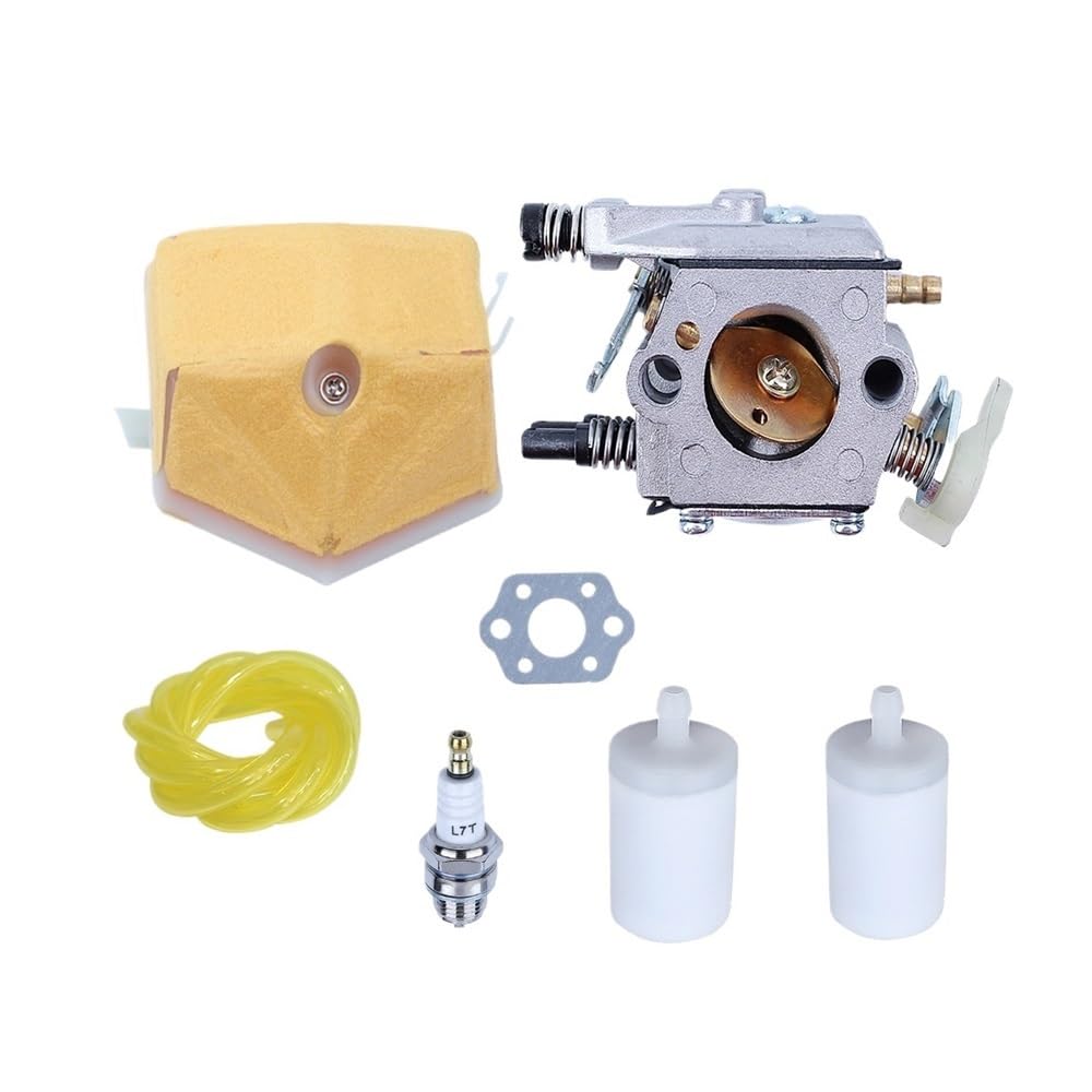 Línea de filtro de aire y combustible compatible with carburador compatible con motosierra 55, 50 y 51 con junta y bujía 503281504 y 530717901