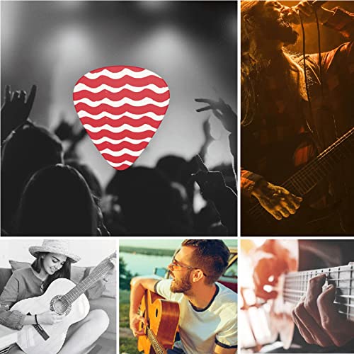 Lot de 12 médiators de guitare avec vagues rouges et blanches pour guitare électrique, basse acoustique, cadeau pour les amateurs de guitare acoustique avec boîte - Les Beatles, Paul McCartney, John Lennon, RIngo Starr, George Harrison Lot de 12 médiators de guitare avec vagues rouges et blanches pour guitare électrique, basse acoustique, cadeau pour les amateurs de guitare acoustique avec boîte – Image 8