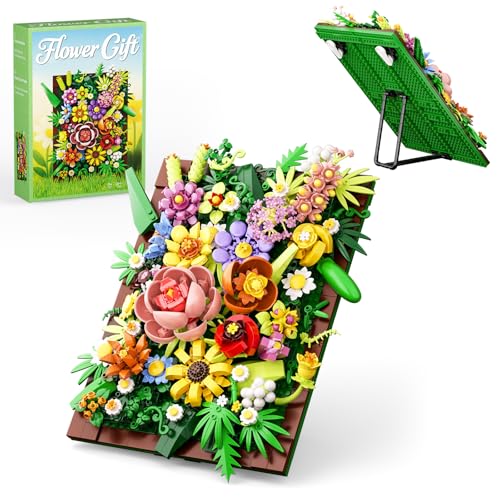 HXTTBD Pretty Spring Flower Sea Bouquet Building Set for Adults