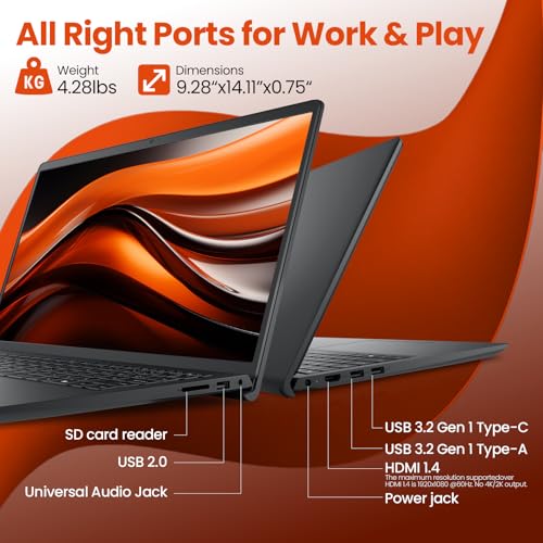 Image of Dell 15 Laptop DC15250 Touchscreen for Business & Student,13th Gen Intel Core i7-1355U (Up to 5.0GHz), 15.6 inch FHD, Windows 11 Pro, Copilot AI, WiFi 6 & BT(32GB RAM | 1TB SSD)