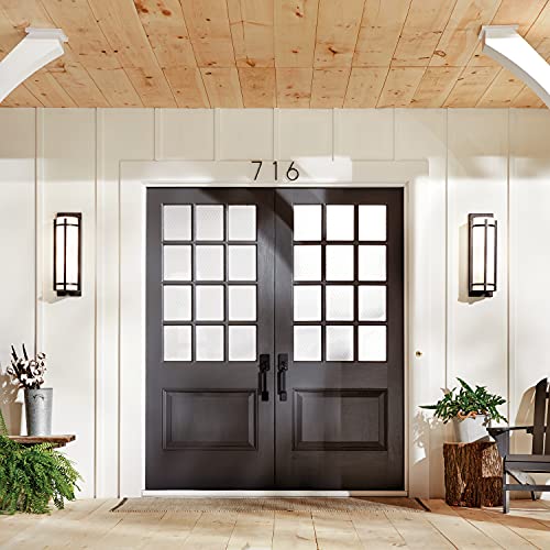 Kichler Camden 22.5' 2 Light Outdoor Wall Light With Opal Etched Glass In Anvil Iron #TOP3