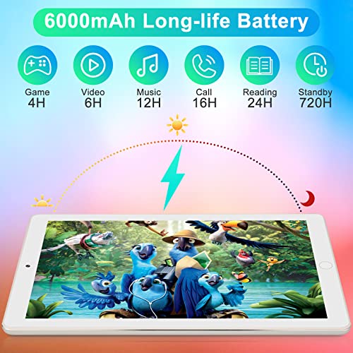 Image of 10.1 inch Android Tablet with SIM Card Slot, WiFi HD Display Andorid 10 Tablets, IPS 800 * 1280, Camera 500w, Type-c Charging Port-2GB+32GB, 5000 mAh Battery (P10-6735)