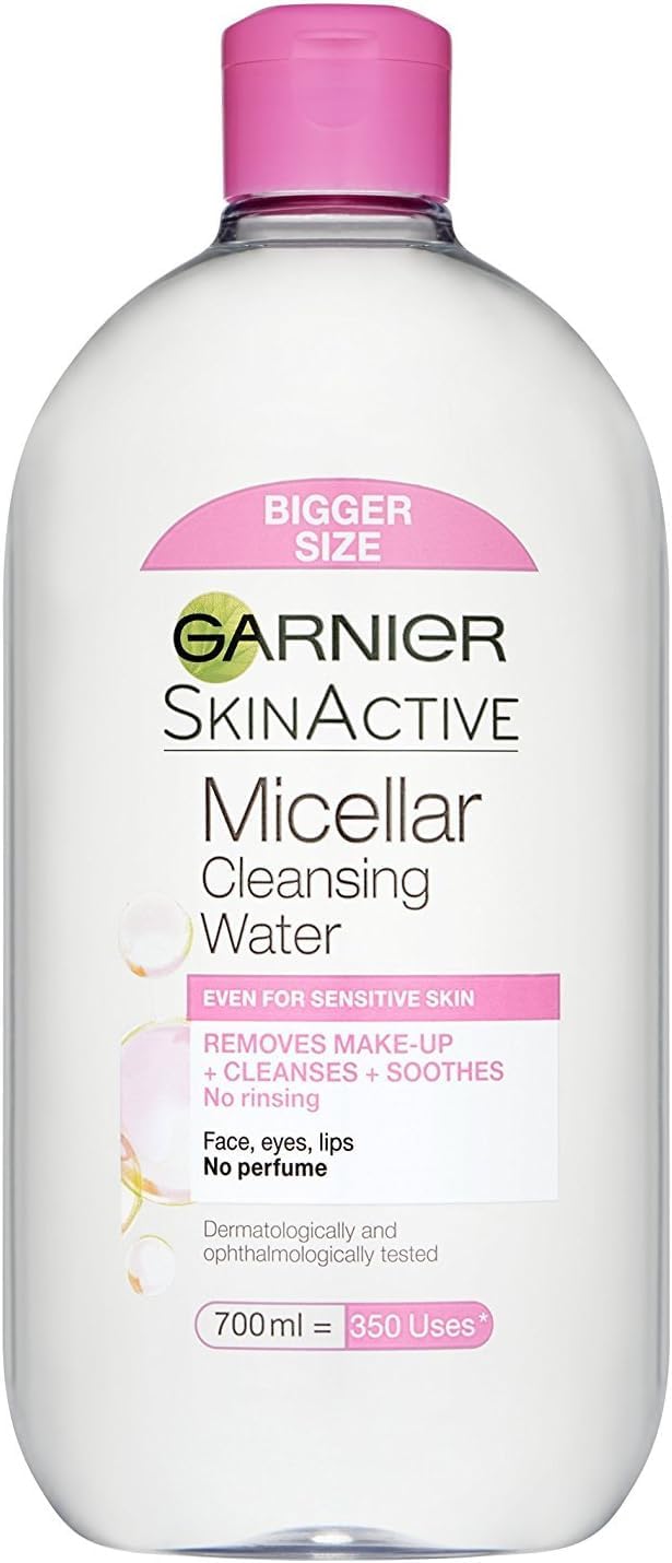 Garnier Micellar Cleansing Water 700ml, Gentle face cleanser & Make up Remover, Suitable For All Skin Types Including Sensitive Skin, Soothing Formula, Dermatologically Tested