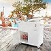 VINGLI Patio Cooler, Ice Chest with Storage Cabinet, Bottle Opener Drainage, Outdoor Cooler for Party, Deck, Pool (White)