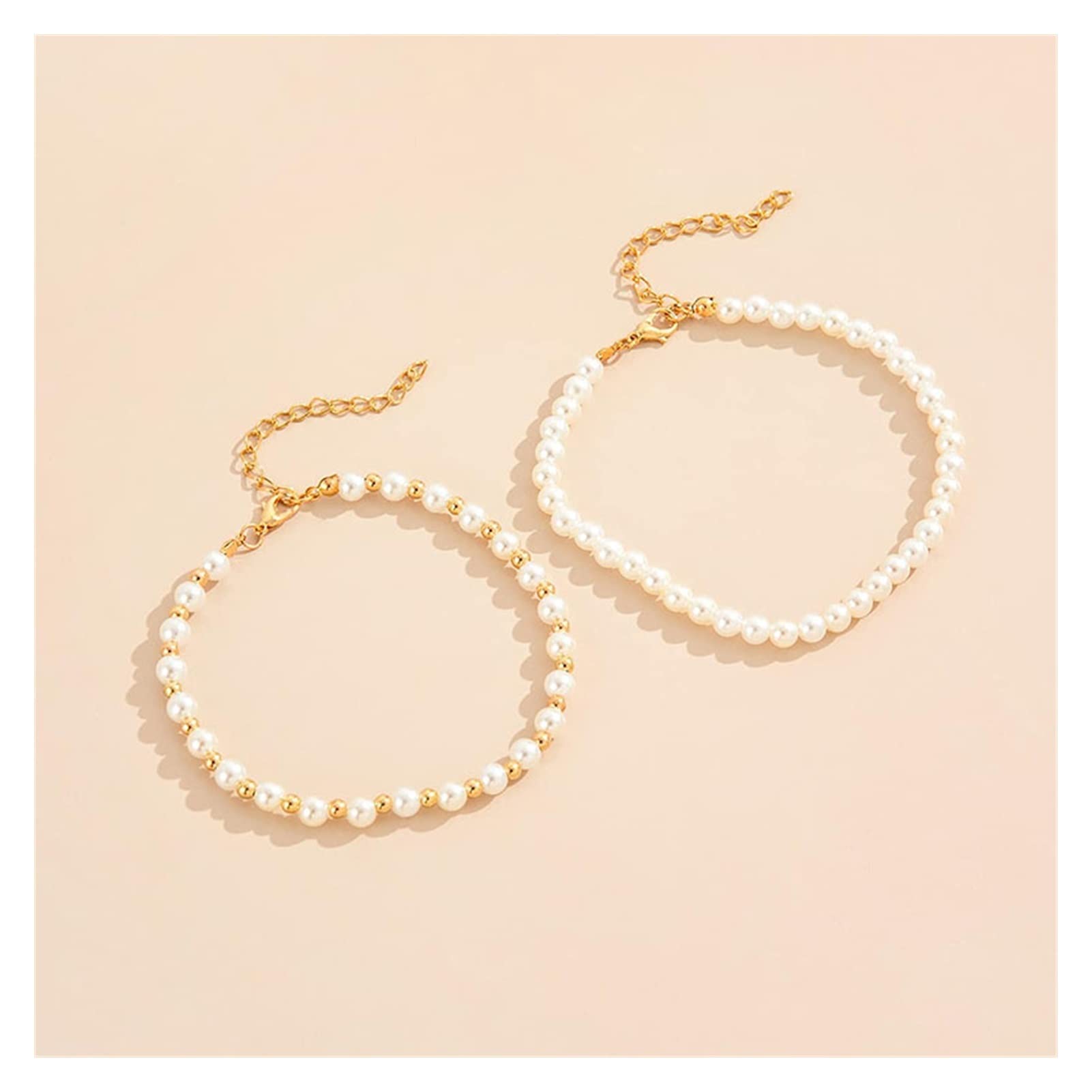 Fußkettchen, Perlen-Fußkettchen, modische Dame, elastische Kette, Fußkettchen, Strand-Fußarmband, Schmuck für Frauen, Modeschmuck, Minimalismus, Damen-Fußkettchen