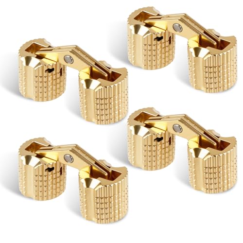 4 Piezas Bisagra Invisible de Latón 8 mm, Bisagra Barril Oculta de Latón Ángulo de Apertura de 180° para DIY, Cajas de Joyería, Puertas de Madera y Proyectos Artesanales