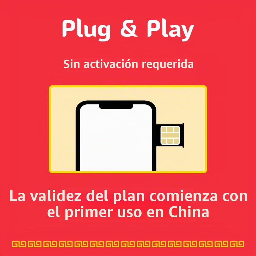 Tarjeta SIM China de 30 días | 20 GB de datos de alta velocidad | Activación automática | Compartir punto de acceso permitido | Compatible con Google, Facebook, Whats App y más. Solo datos sin voz.