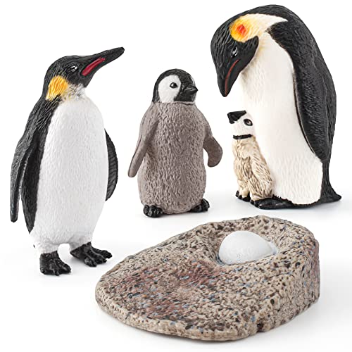 4PCS Penguin Lifecycle Antarctica Penguin Figurines Toy Playset Arctic Penguins Early Educational Toys Cake Decoration Christmas Birthday Party Supplies Decor