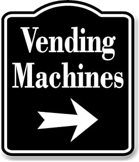 Vending Machines right arrow Black Aluminum Composite Sign, 8.5