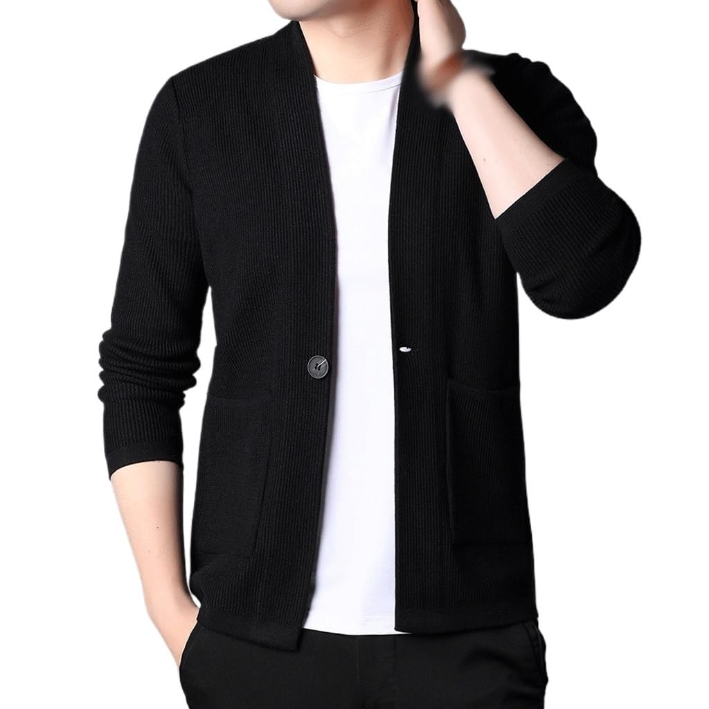 Tricots hiver bouton cardigan pull vêtement chaud veste tricotée ample manteau homme XXL