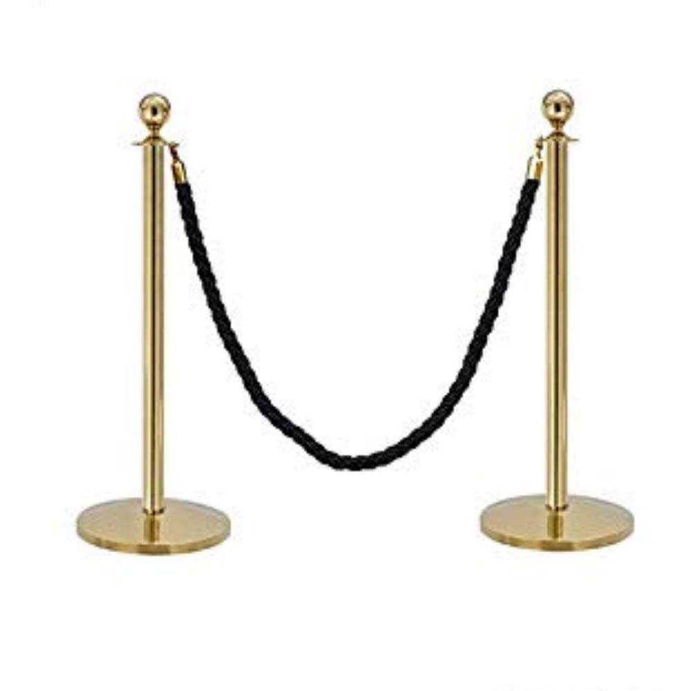 Système de guidage personnel avec cordon de serrage - Support de cordon doré - 2 poteaux - 1 cordon - Noir