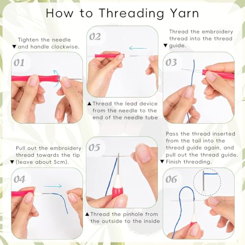 Image of PATPAT Cotton DIY Punch Needle Art Kit Cute Panda Beach Punch Needle Art Craft Kit for Beginners with Embroidery Punch Needles 7.8 inches Round Embroidery Hoop DIY Art Multicolour