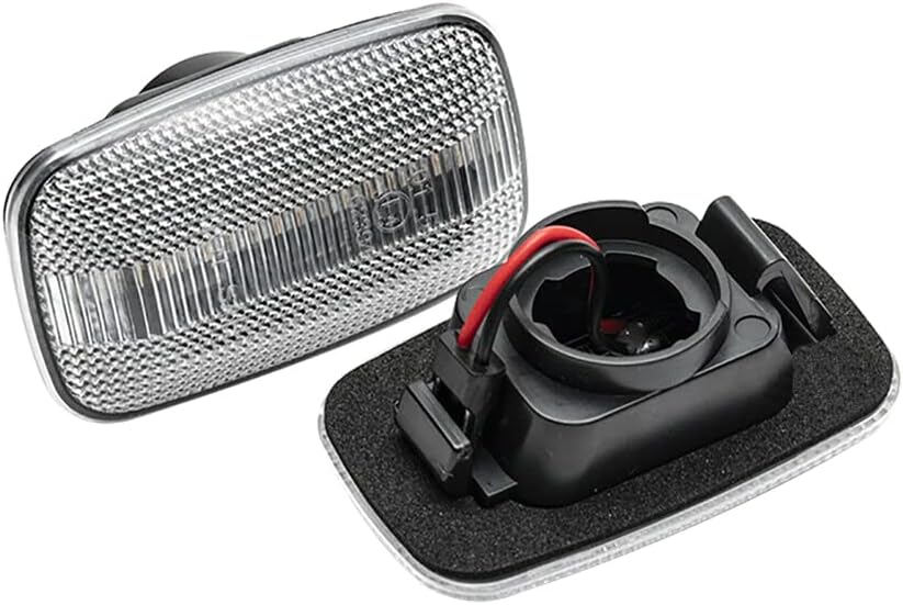 Front Side Fender Turn Signal Repeater Lamps, Amber LED Side Marker Lights, Compatible with Toyota Land Cruiser Compatible with Lexus - Clear Lens Solid Constant Light