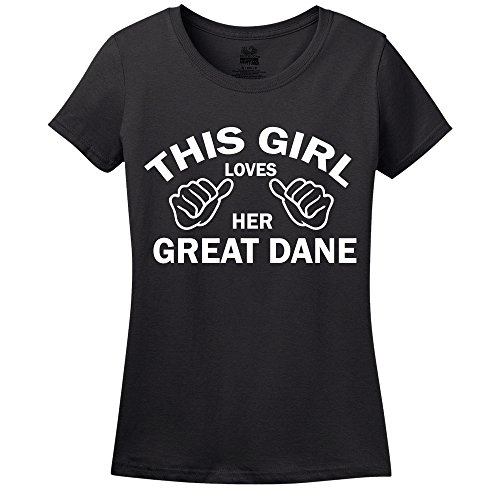 This Girl Loves Her Great Dane Womens T-Shirt Black Medium