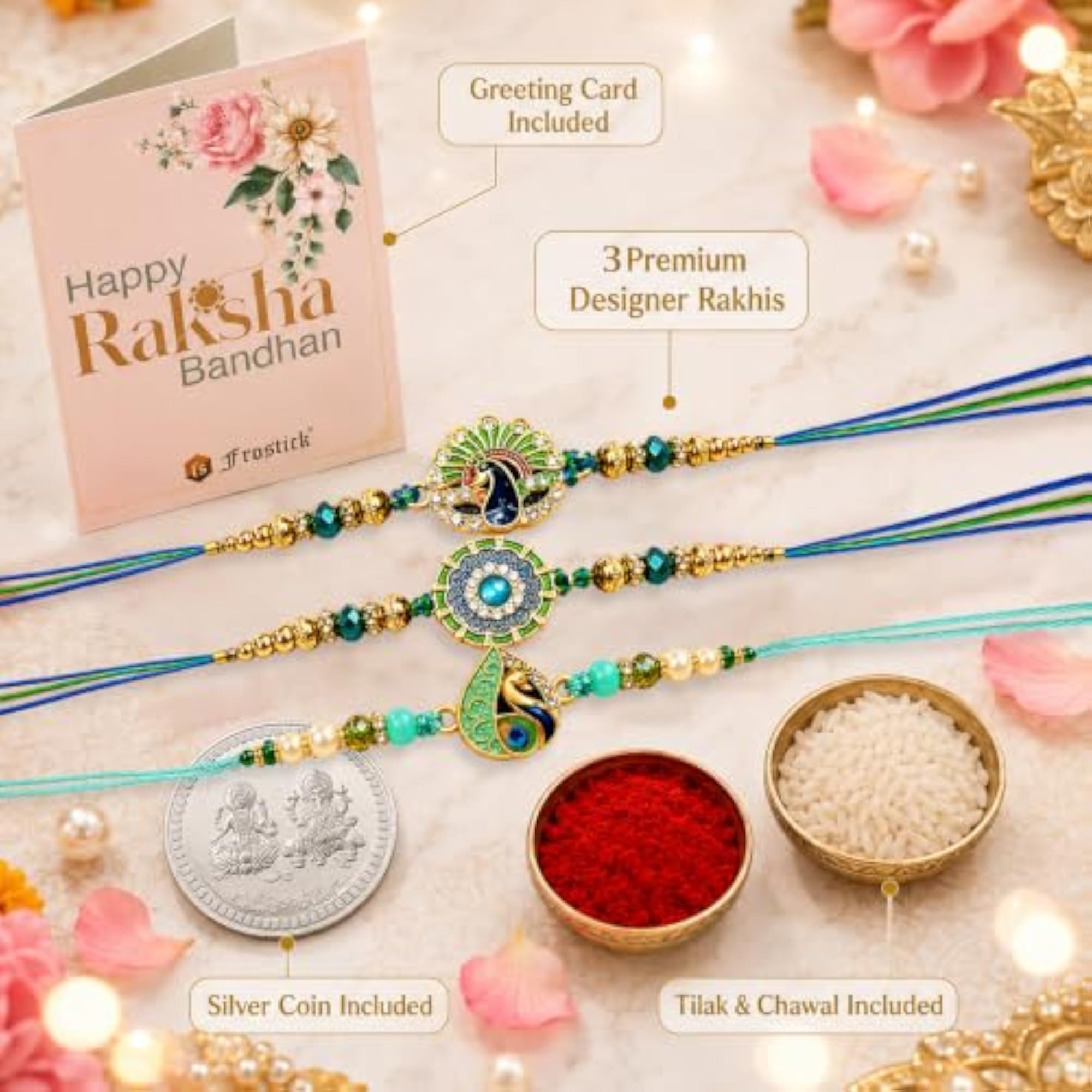 Kids Rakhi Gift Set for Brother with 2 Rakhi Bands