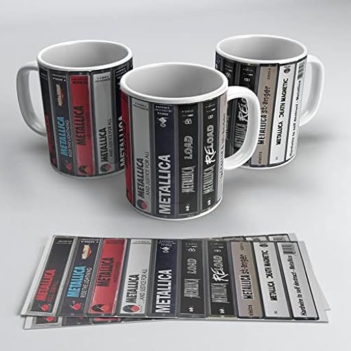 newseny Taza de grupo de música Heavy Metal METALLICA Casetes - Regalo para los fans de METALLICA (Casetes Grupo Música Rock) | Ya disponible en tu tienda friki favorita! En mundofriki.es!