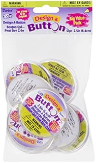 One Package of 12 pieces Design-A-Button 2-1/2"-Clear Plastic