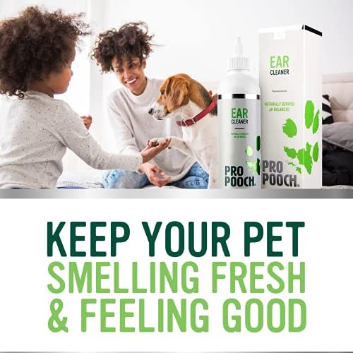 Pro Pooch Dog Ear Cleaner (250ml) - Drops to Stop Head Shaking, Itchy & Waxy Ears - Vet Recommended, Naturally Derived, Non-Toxic Ear Cleaning Solution for Dogs