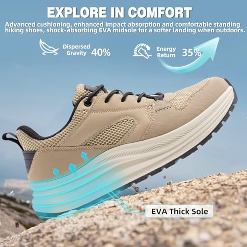 Men's Orthopedic Trail Running Shoes: Comfortable Casual Arch Support Plantar Fasciitis Orthotic Trekking Hiking Shoes, Flat Feet Tennis Sport Athletic Fashion Sneakers for Foot and Heel Pain Relief3