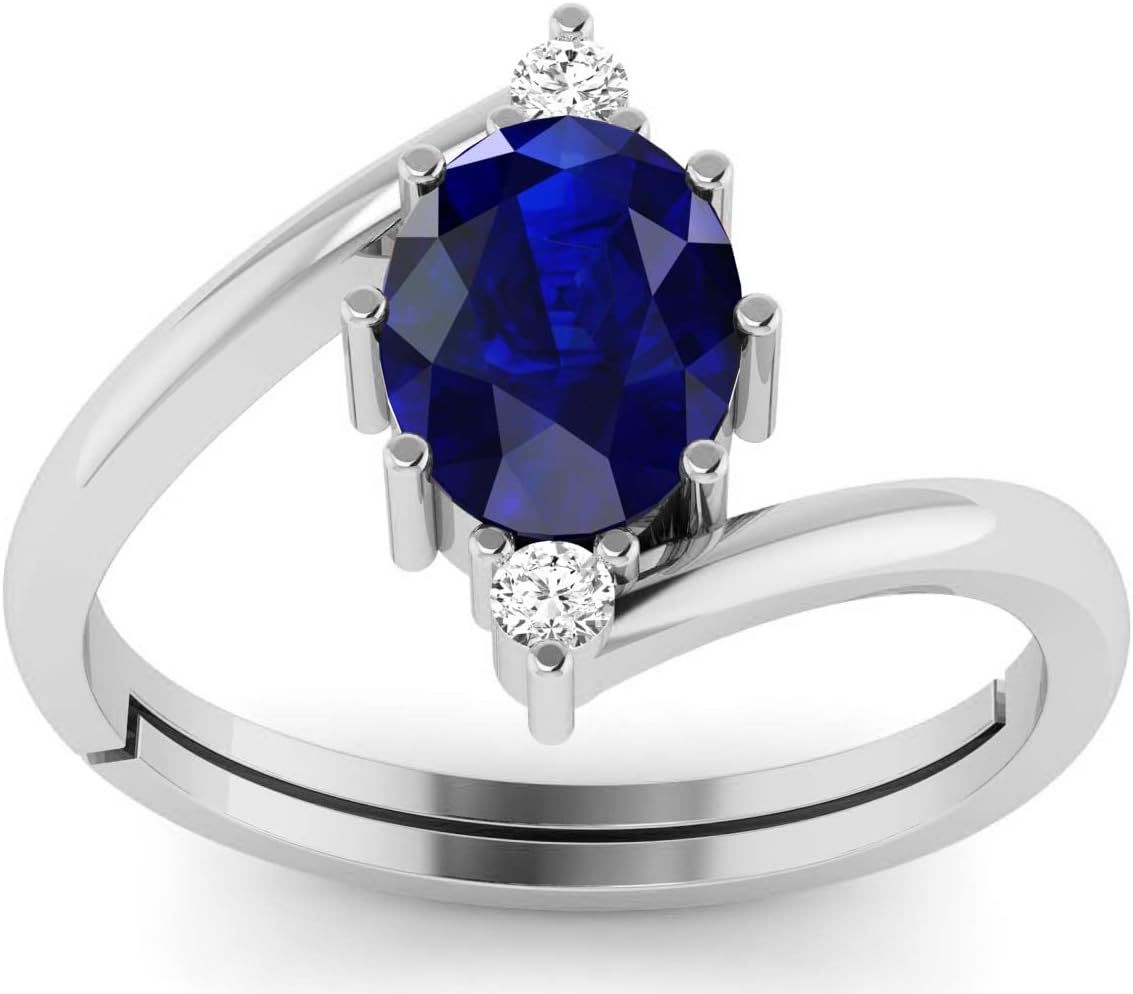 Natural Blue Sapphire 8.00 Carat Gemstone Beautiful 925 Sterling Silver Ring For Men And Women's