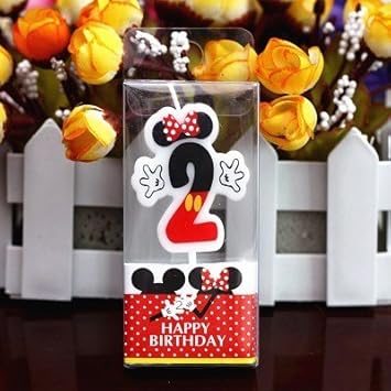 Partymane Mickey Mouse Birthday Numeral Candle No 2 Mickey Mouse Theme Birthday Party Birthday Party Supplies Birthday Candle Kids Party Supplies