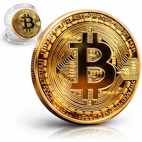 Collectors Bitcoin Coin Commemorative Crypto Token Acrylic Case