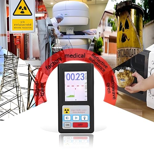 Image of Professional Geiger Counter Nuclear Radiation Detector Handheld Beta Gamma X-Ray Dosimeter with LCD Display ±10% Rechargeable for Home Travel Safety Inspection