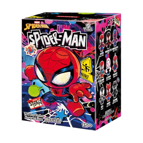 MINISO Spider-Man Spider-Sense Series Vinyl Plush Surprise Blind Box, Marvel Collectible Plush Toy, Magnetic Spider-Man for Refrigerator, Car, Garage Door, Indoor Outdoor Decor (Random One)