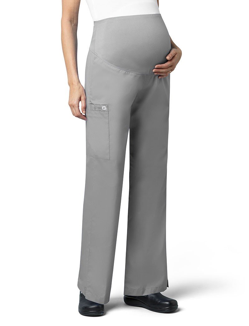 WonderWink 545XGREY2XL Wonder Work Women's Maternity Cargo Pant, Grey, Extended-2XL Size