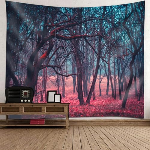 Tapisserie murale automne pour rechauffer une chambre blanche 200x200cm