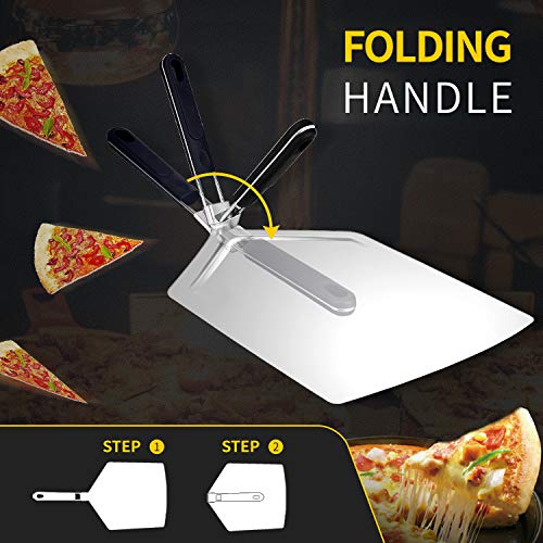 Large Pizza Peel 16 inch | DWTS Pizza Peel Extra Large Pizza Paddle Stainless Steel with Folding Handle for Indoor and Outdoor Pizza Oven.