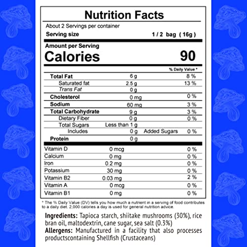 Real Naturals Mushroom Chips From Real Shitake Mushrooms Less Than 100 Calories (6 Packs) Gluten Free Mushroom Snack Are Crispy Healthy Option To Mushroom Jerky. Shrooms Loved By Adults And Kids #TOP5