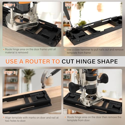 Door Hinge Jig, Door Hinge Mortiser Hinge Installation Kit, Hinge Jig for Door and Door Frame/Jamb, Fits for 8 Hinge Sizes from 2-1/2" to 6" and 5 Door Thickness from 1-3/8" to 2-1/2". by Sebupar - Image 5