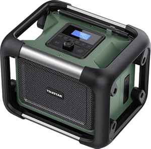 TELESTAR TOP OR 20 – Baustellenradio, läuft mit Marken-Akkus (Makita etc.)