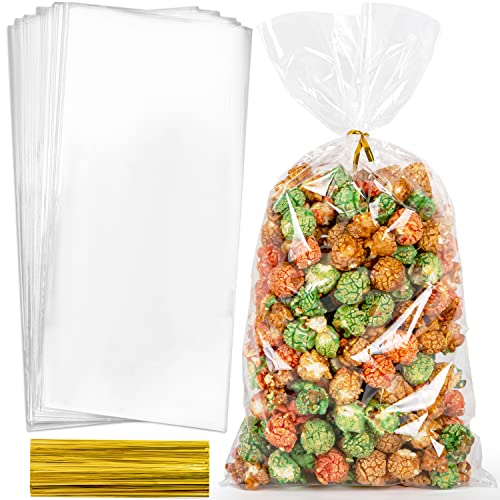 Sacs en cellophane transparent pour pop-corn de fête | 160 sachets d'anniversaire Labeol