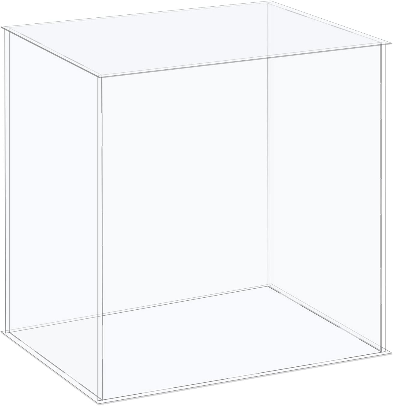 sourcing map Acrylic Display Case Plastic Box Cube Storage Box Clear
