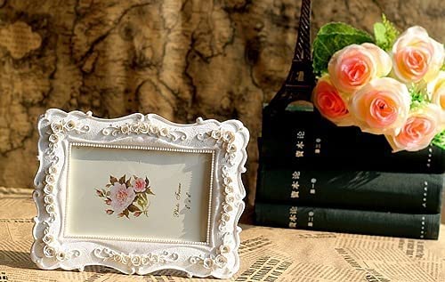 Amoyi Flower Photo Frame Ornate Textured Hand-Crafted Resin Picture Frame With Easel & Hook For Tabletop & Wall Display, Decorative Floral Design Home Décor, Photo Gallery, Art, More (4X6) #TOP2