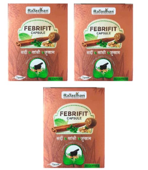 FEBRIFIT CAPSULE-20 Capsules | 3x20 capsules (Pack of 3) | Helps & Supports In cold symptoms- by rajasthan herbals (B0CK19NG5P) Amazon Price History, Amazon Price Tracker